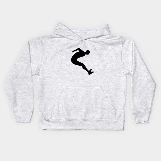 Long jump Kids Hoodie by Huggy Mauve